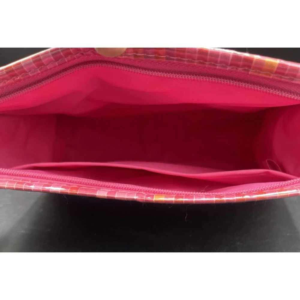 Lot 3 Clinique Makeup Cosmetic Bags Pink Blue Zipper Travel Toiletry Pouches